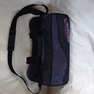 Ebonite purple and black 2 ball bowling bag.